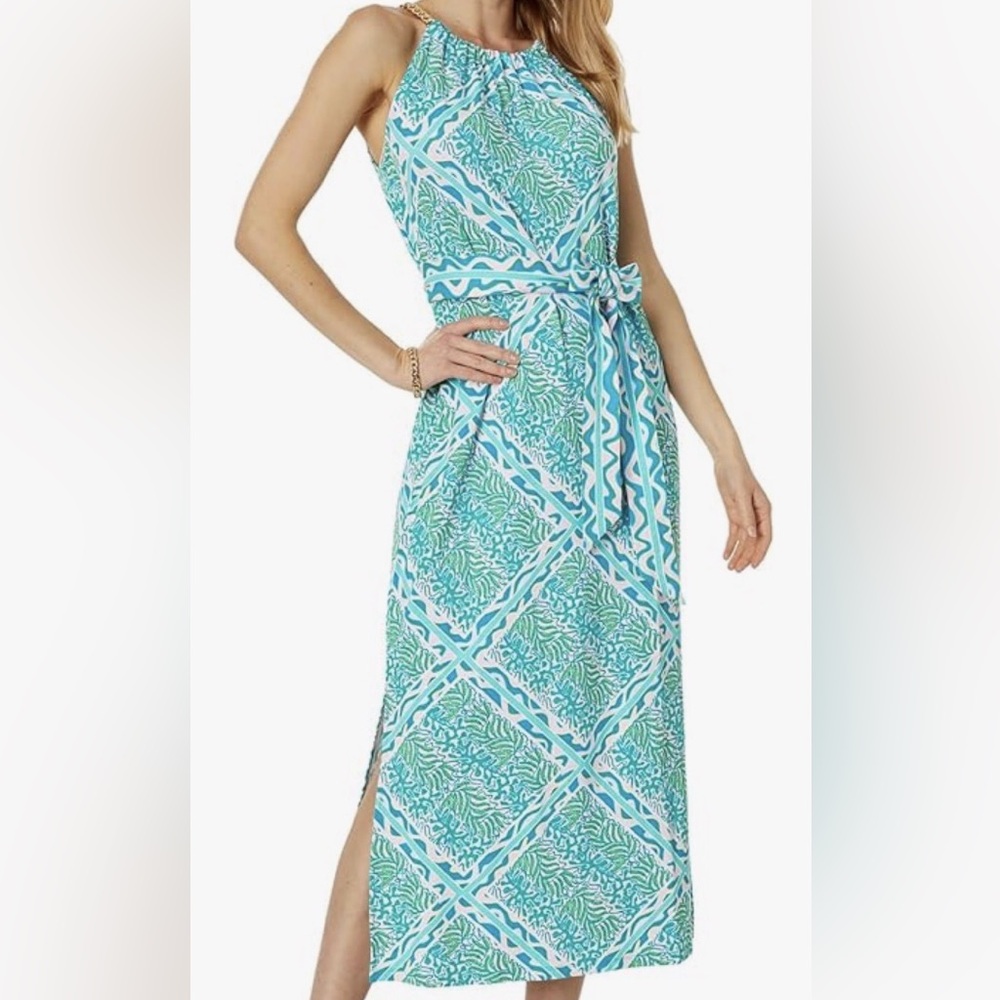 WORN ONCE!! Lilly Pulitzer Bingham Halter Midi Dress